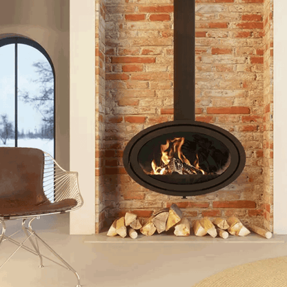 Dik Geurts Oval Front Ecodesign Wall Mounted Stove
